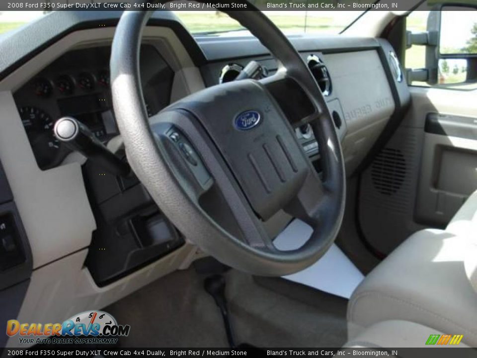 2008 Ford F350 Super Duty XLT Crew Cab 4x4 Dually Bright Red / Medium Stone Photo #21