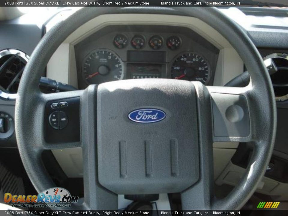 2008 Ford F350 Super Duty XLT Crew Cab 4x4 Dually Bright Red / Medium Stone Photo #22