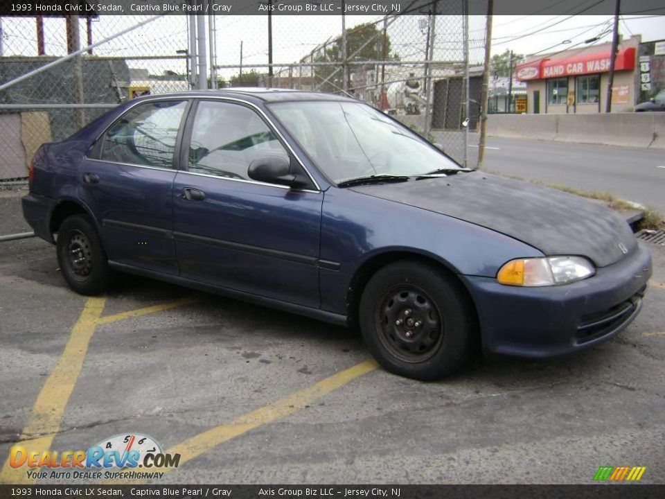 1993 Honda Civic LX Sedan Captiva Blue Pearl / Gray Photo #1