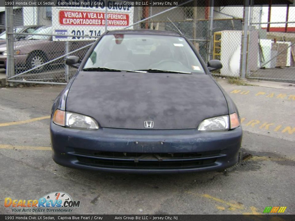 1993 Honda Civic LX Sedan Captiva Blue Pearl / Gray Photo #2