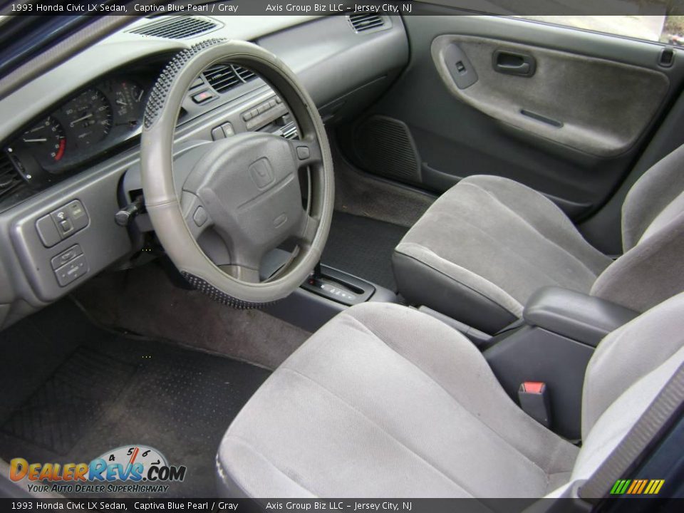 1993 Honda Civic LX Sedan Captiva Blue Pearl / Gray Photo #7