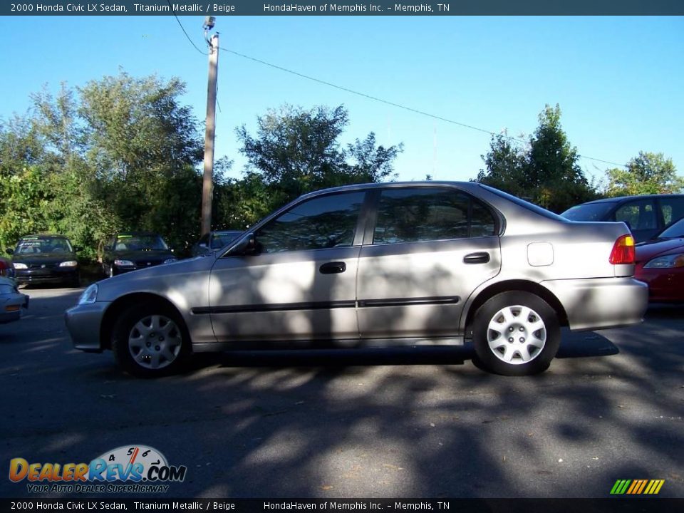 2000 Honda Civic LX Sedan Titanium Metallic / Beige Photo #1