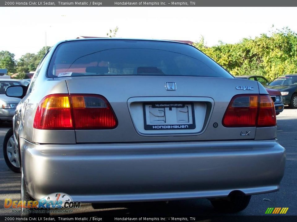 2000 Honda Civic LX Sedan Titanium Metallic / Beige Photo #2