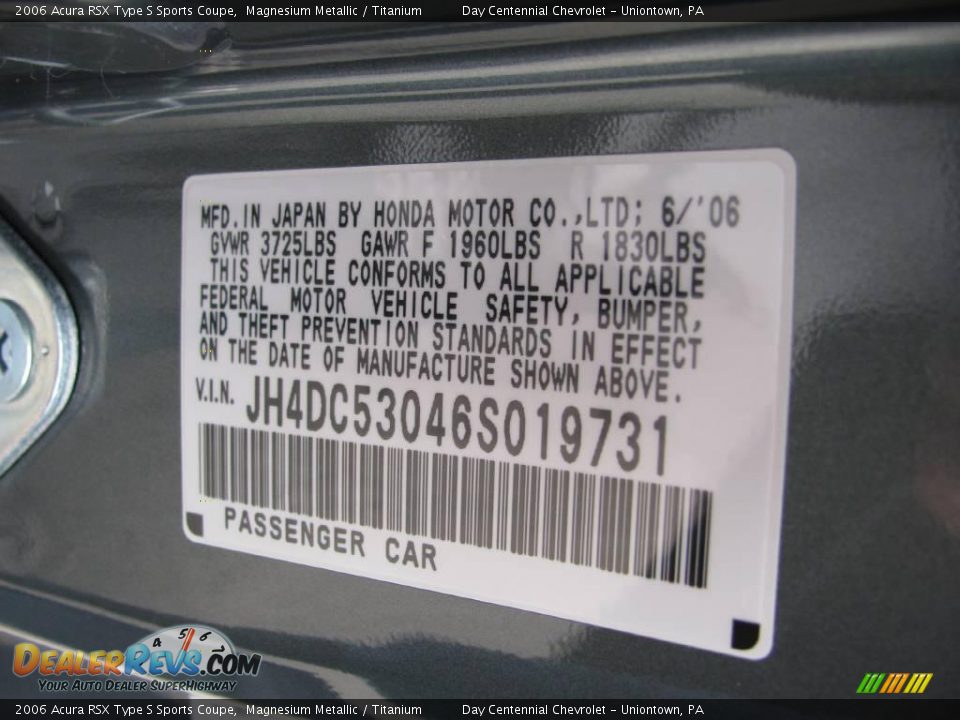 2006 Acura RSX Type S Sports Coupe Magnesium Metallic / Titanium Photo #14
