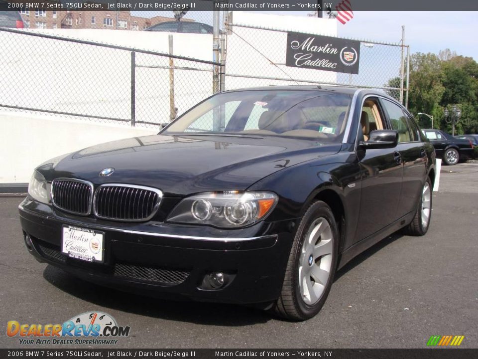 2006 BMW 7 Series 750Li Sedan Jet Black / Dark Beige/Beige III Photo #1