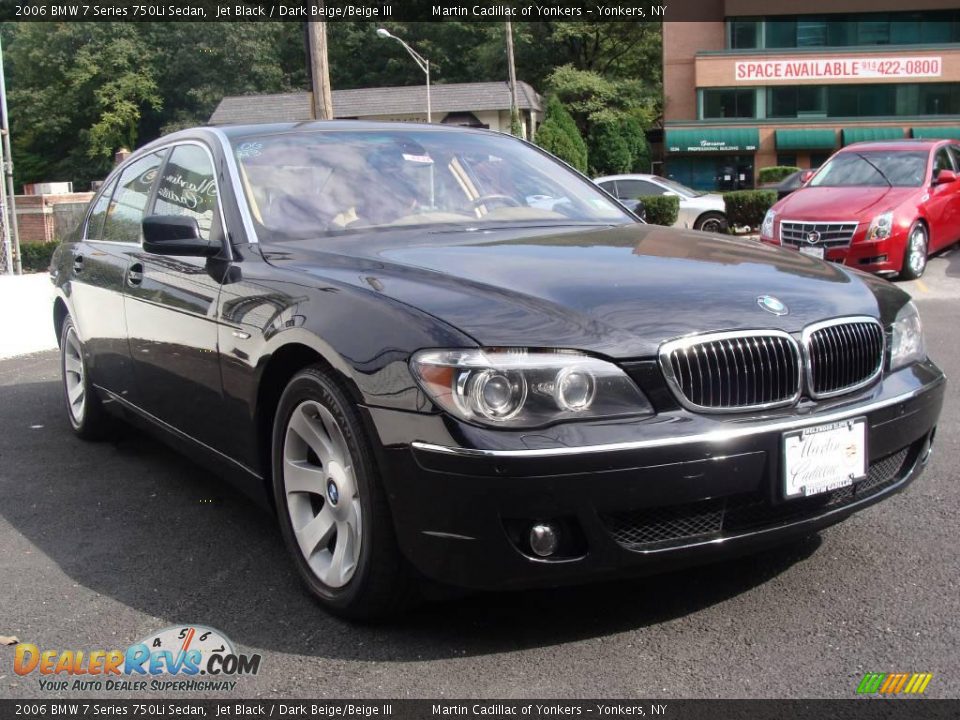2006 BMW 7 Series 750Li Sedan Jet Black / Dark Beige/Beige III Photo #3