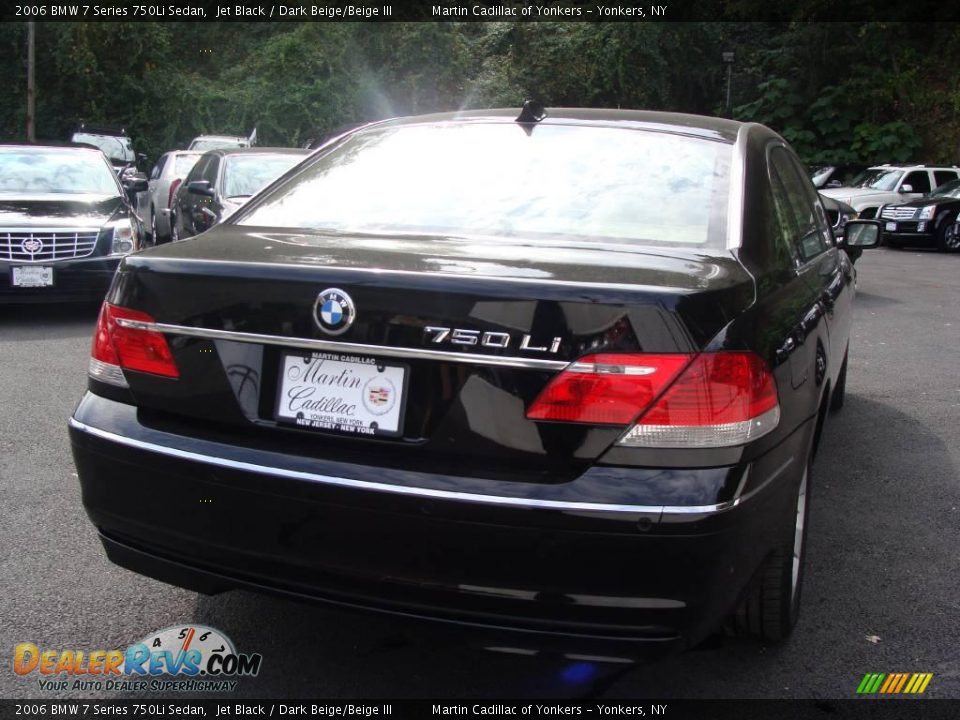 2006 BMW 7 Series 750Li Sedan Jet Black / Dark Beige/Beige III Photo #5