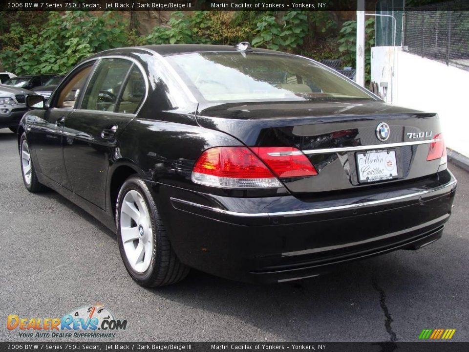 2006 BMW 7 Series 750Li Sedan Jet Black / Dark Beige/Beige III Photo #7