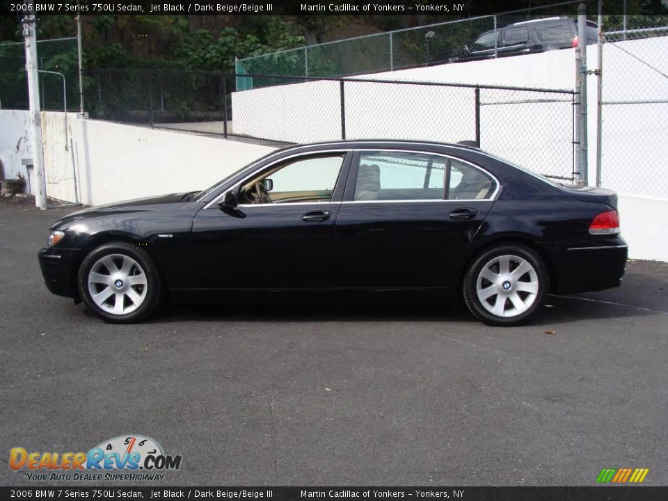 2006 BMW 7 Series 750Li Sedan Jet Black / Dark Beige/Beige III Photo #8