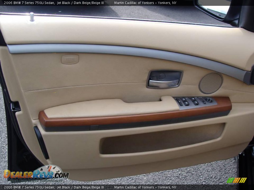 2006 BMW 7 Series 750Li Sedan Jet Black / Dark Beige/Beige III Photo #11