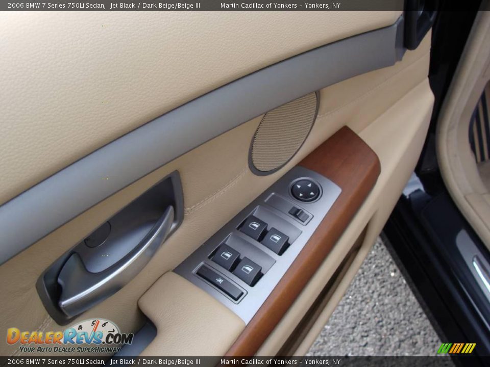 2006 BMW 7 Series 750Li Sedan Jet Black / Dark Beige/Beige III Photo #12