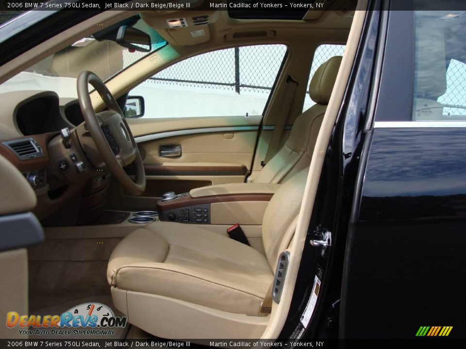 2006 BMW 7 Series 750Li Sedan Jet Black / Dark Beige/Beige III Photo #13