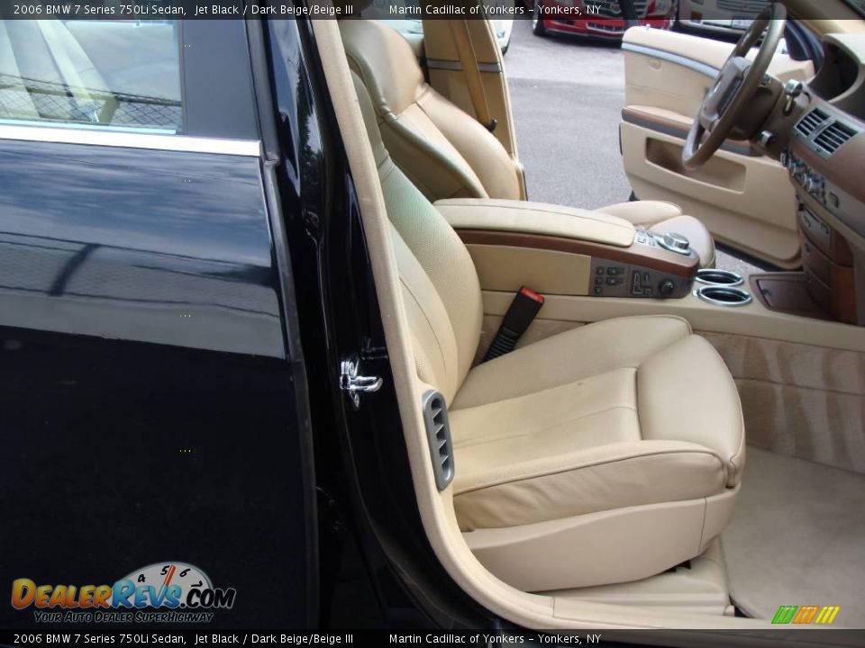 2006 BMW 7 Series 750Li Sedan Jet Black / Dark Beige/Beige III Photo #16