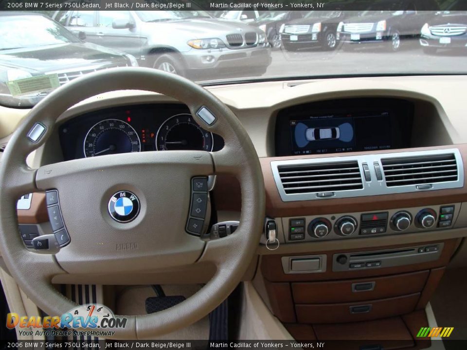 2006 BMW 7 Series 750Li Sedan Jet Black / Dark Beige/Beige III Photo #21