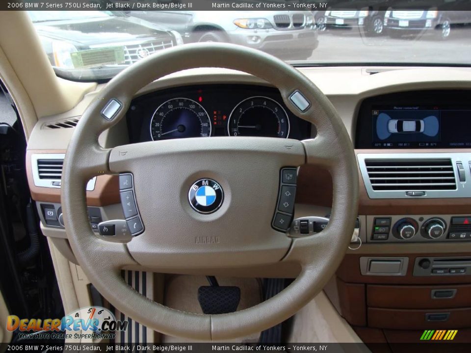 2006 BMW 7 Series 750Li Sedan Jet Black / Dark Beige/Beige III Photo #22