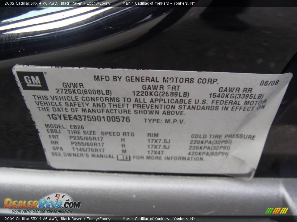 2009 Cadillac SRX 4 V6 AWD Black Raven / Ebony/Ebony Photo #29