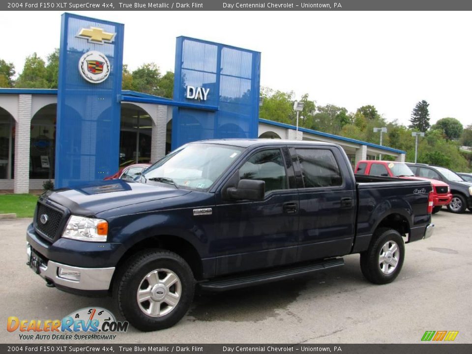 2004 Ford F150 XLT SuperCrew 4x4 True Blue Metallic / Dark Flint Photo #1