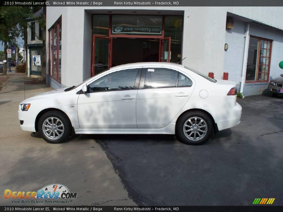 2010 Mitsubishi Lancer ES Wicked White Metallic / Beige Photo #2