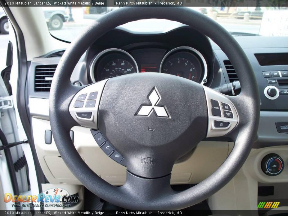 2010 Mitsubishi Lancer ES Wicked White Metallic / Beige Photo #4