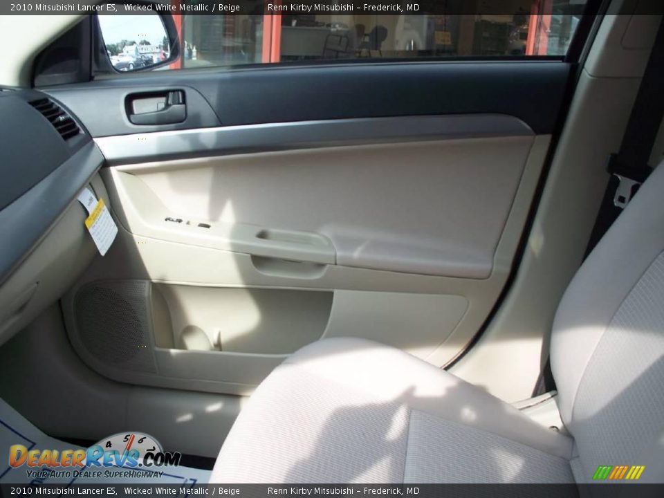 2010 Mitsubishi Lancer ES Wicked White Metallic / Beige Photo #7