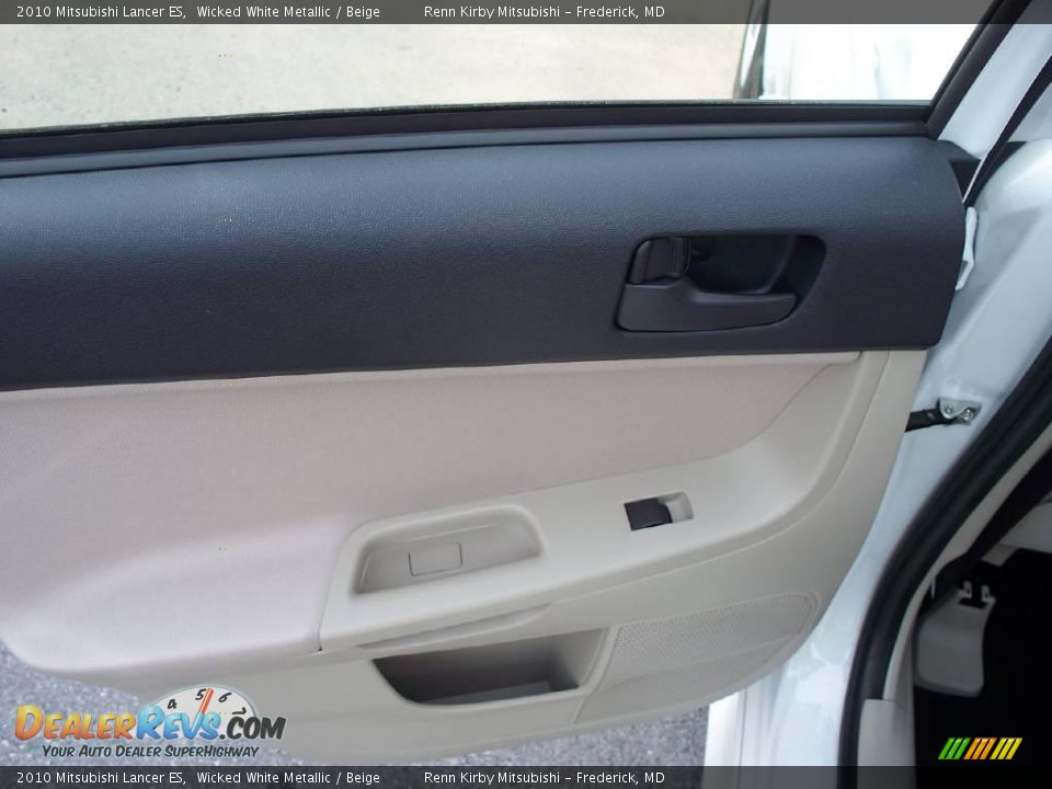 2010 Mitsubishi Lancer ES Wicked White Metallic / Beige Photo #8