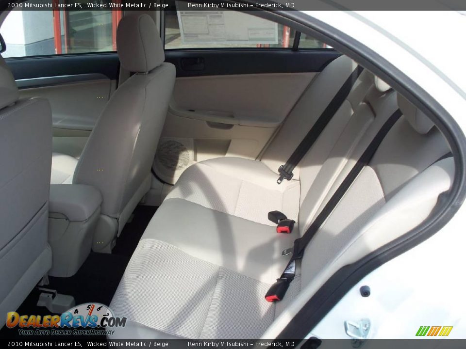 2010 Mitsubishi Lancer ES Wicked White Metallic / Beige Photo #9