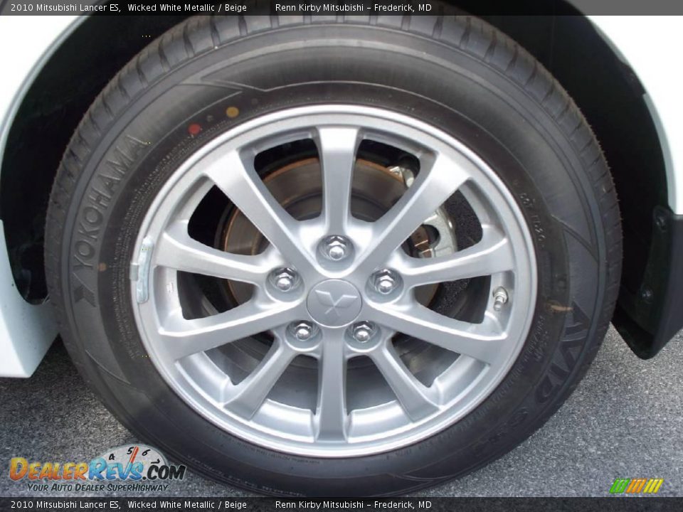 2010 Mitsubishi Lancer ES Wicked White Metallic / Beige Photo #10
