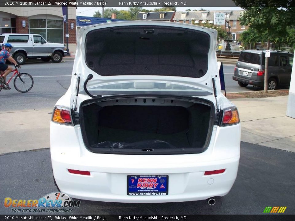 2010 Mitsubishi Lancer ES Wicked White Metallic / Beige Photo #13