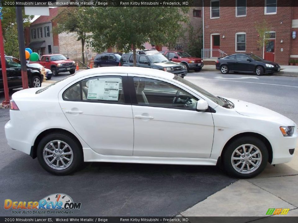 2010 Mitsubishi Lancer ES Wicked White Metallic / Beige Photo #15