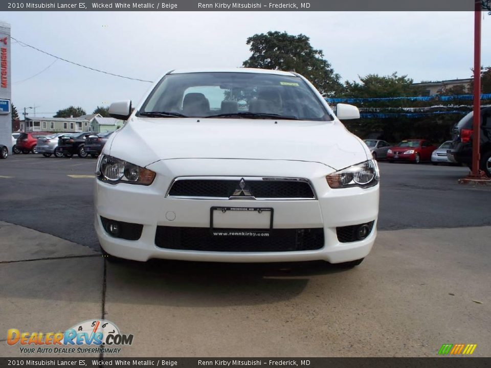 2010 Mitsubishi Lancer ES Wicked White Metallic / Beige Photo #16
