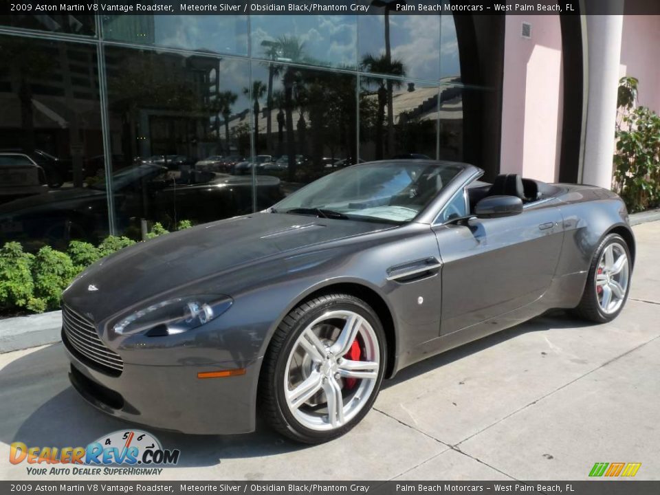 2009 Aston Martin V8 Vantage Roadster Meteorite Silver / Obsidian Black/Phantom Gray Photo #1