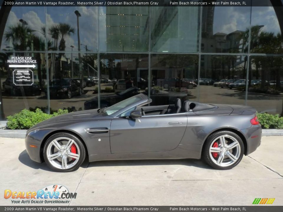 2009 Aston Martin V8 Vantage Roadster Meteorite Silver / Obsidian Black/Phantom Gray Photo #3