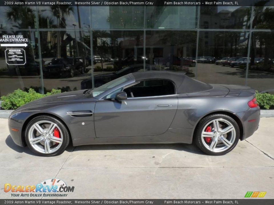 2009 Aston Martin V8 Vantage Roadster Meteorite Silver / Obsidian Black/Phantom Gray Photo #9