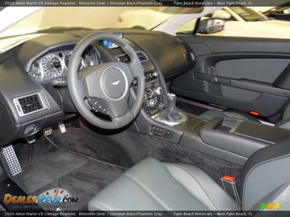 2009 Aston Martin V8 Vantage Roadster Meteorite Silver / Obsidian Black/Phantom Gray Photo #13