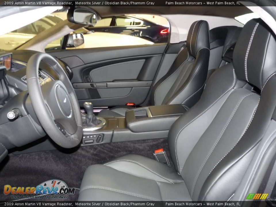 2009 Aston Martin V8 Vantage Roadster Meteorite Silver / Obsidian Black/Phantom Gray Photo #14