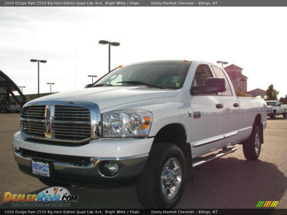 2009 Dodge Ram 2500 Big Horn Edition Quad Cab 4x4 Bright White / Khaki Photo #2