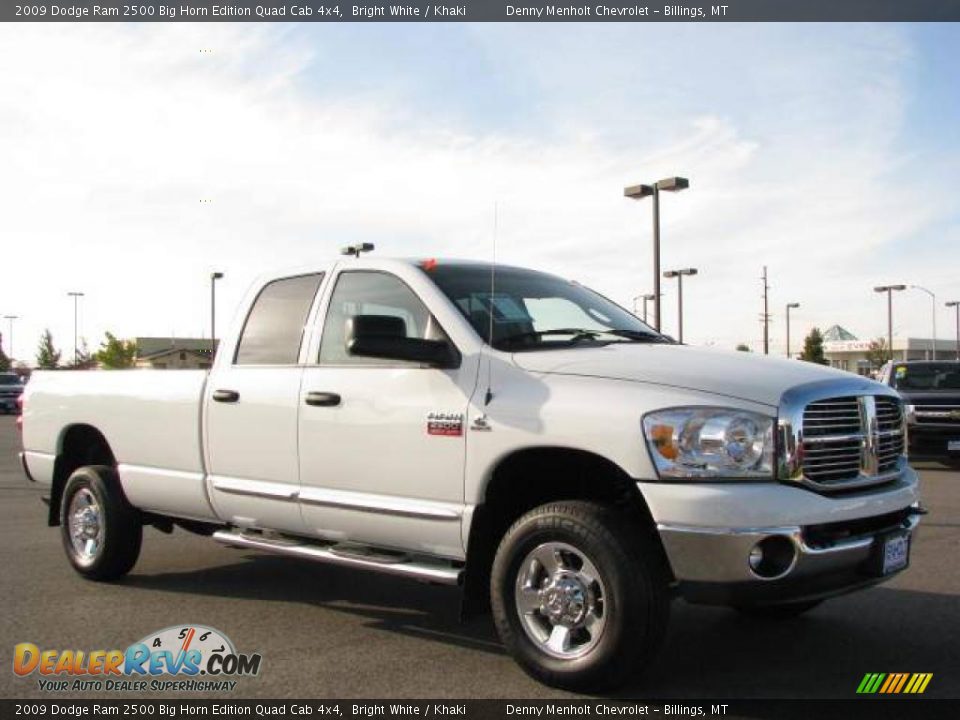 2009 Dodge Ram 2500 Big Horn Edition Quad Cab 4x4 Bright White / Khaki Photo #4
