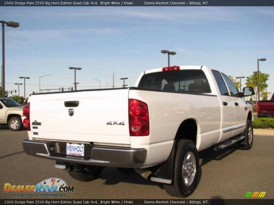 2009 Dodge Ram 2500 Big Horn Edition Quad Cab 4x4 Bright White / Khaki Photo #6