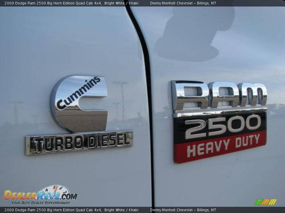 2009 Dodge Ram 2500 Big Horn Edition Quad Cab 4x4 Bright White / Khaki Photo #12