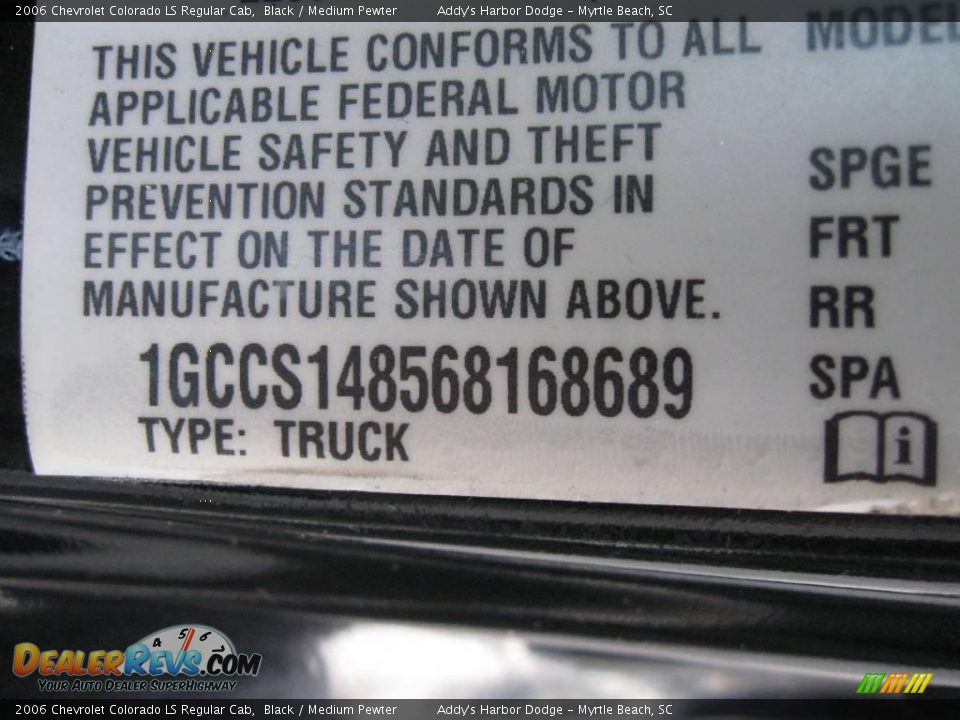 2006 Chevrolet Colorado LS Regular Cab Black / Medium Pewter Photo #25