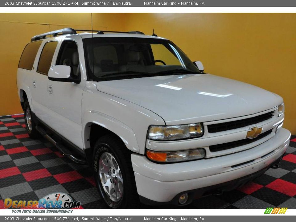 2003 Chevrolet Suburban 1500 Z71 4x4 Summit White / Tan/Neutral Photo #1