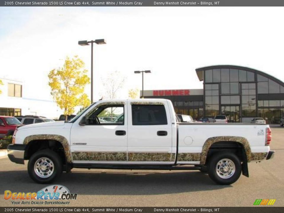 2005 Chevrolet Silverado 1500 LS Crew Cab 4x4 Summit White / Medium Gray Photo #1