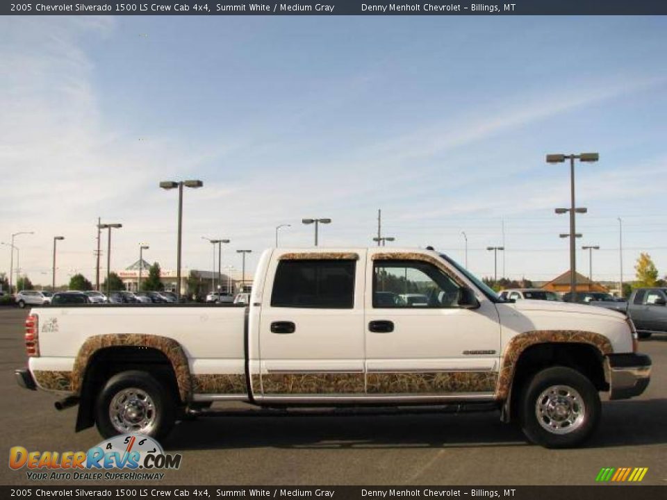 2005 Chevrolet Silverado 1500 LS Crew Cab 4x4 Summit White / Medium Gray Photo #4