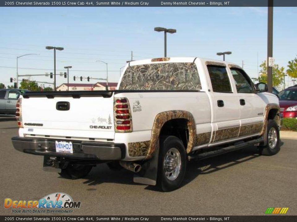 2005 Chevrolet Silverado 1500 LS Crew Cab 4x4 Summit White / Medium Gray Photo #5