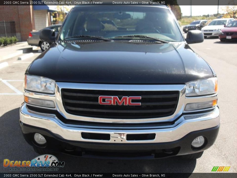 2003 GMC Sierra 1500 SLT Extended Cab 4x4 Onyx Black / Pewter Photo #3