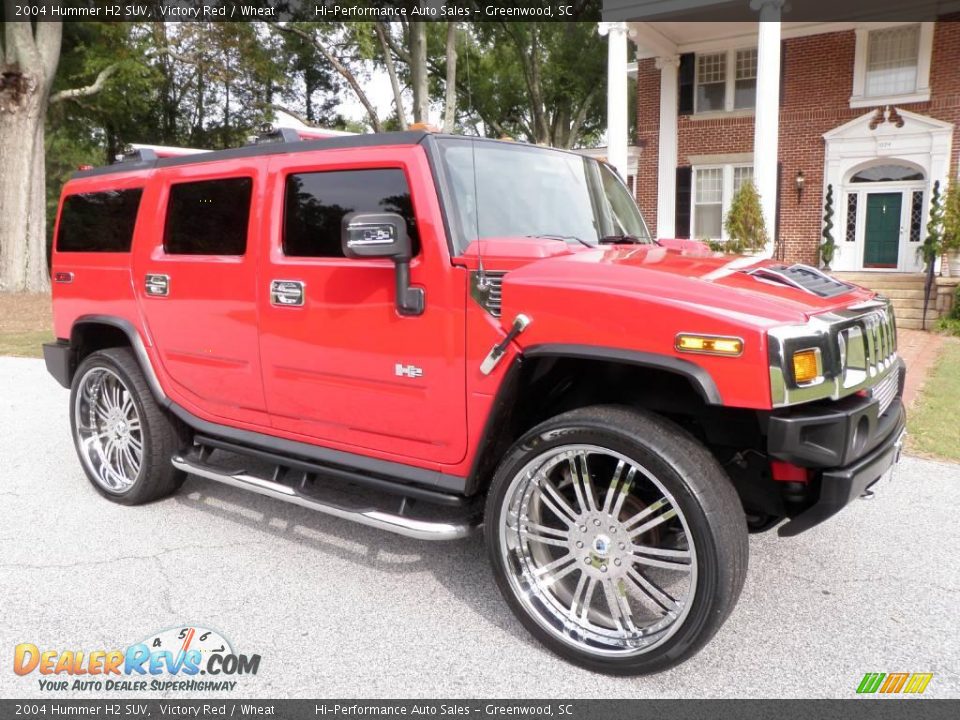 2004 Hummer H2 SUV Victory Red / Wheat Photo #10