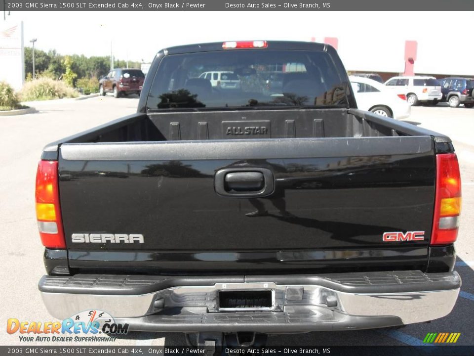 2003 GMC Sierra 1500 SLT Extended Cab 4x4 Onyx Black / Pewter Photo #7
