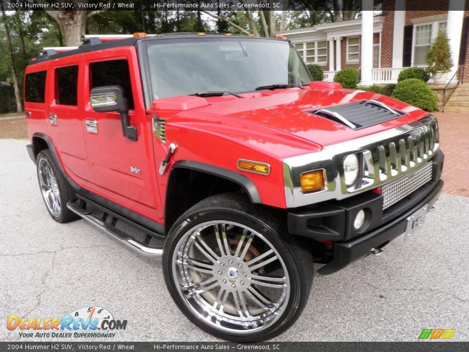 2004 Hummer H2 SUV Victory Red / Wheat Photo #27