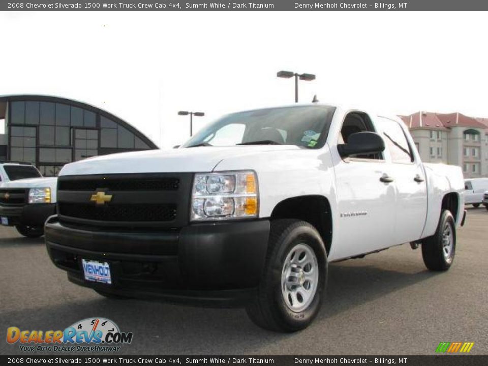 2008 Chevrolet Silverado 1500 Work Truck Crew Cab 4x4 Summit White / Dark Titanium Photo #2