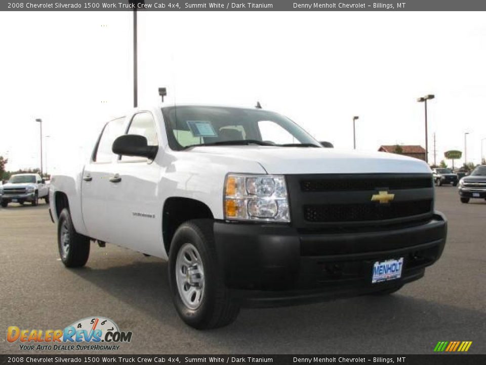 2008 Chevrolet Silverado 1500 Work Truck Crew Cab 4x4 Summit White / Dark Titanium Photo #3